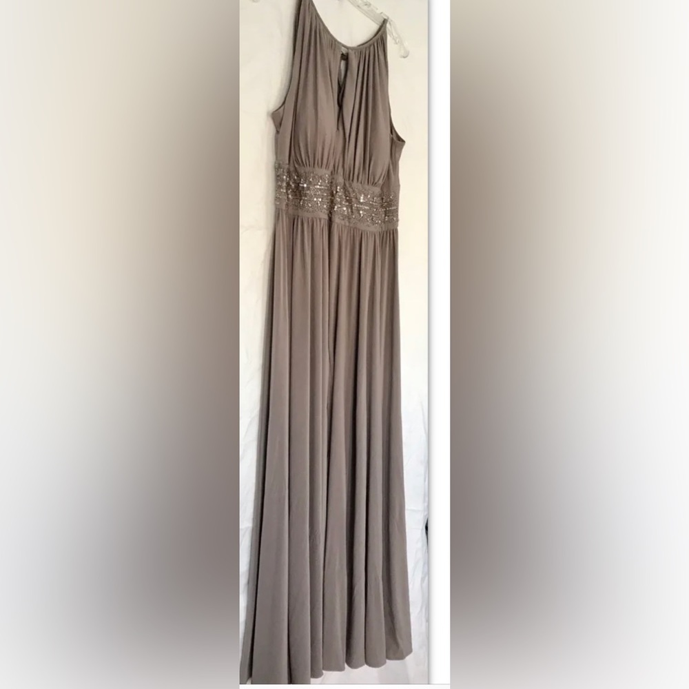 Dressbarn Formal Gown Long Taupe